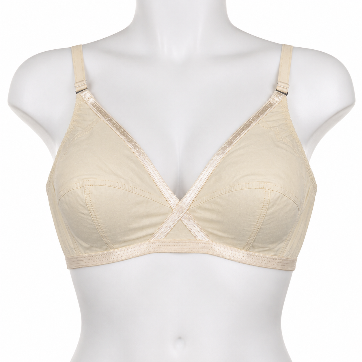 Gift Lakara wireless bra in Skin and Black — Front View | Candy Pakistan