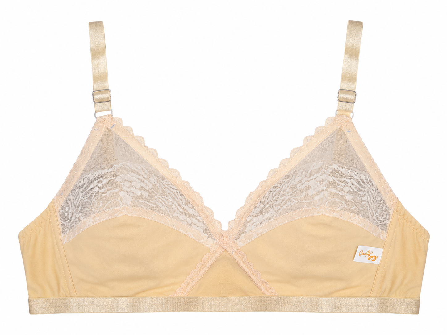 222 Jersey wireless bra in Skin and Black — Fabric Detail | Candy Pakistan