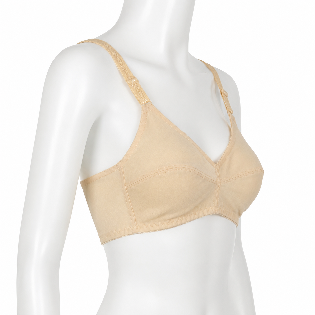 444 Cotton XL wireless bra in Skin and Black — Back View | Candy Pakistan