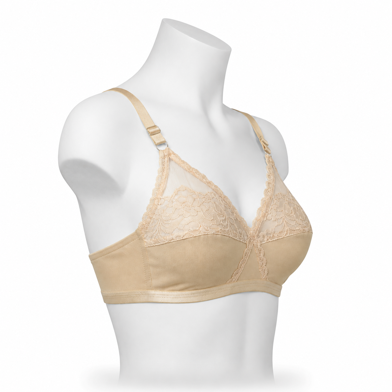 222 Jersey wireless bra in Skin and Black — Back View | Candy Pakistan