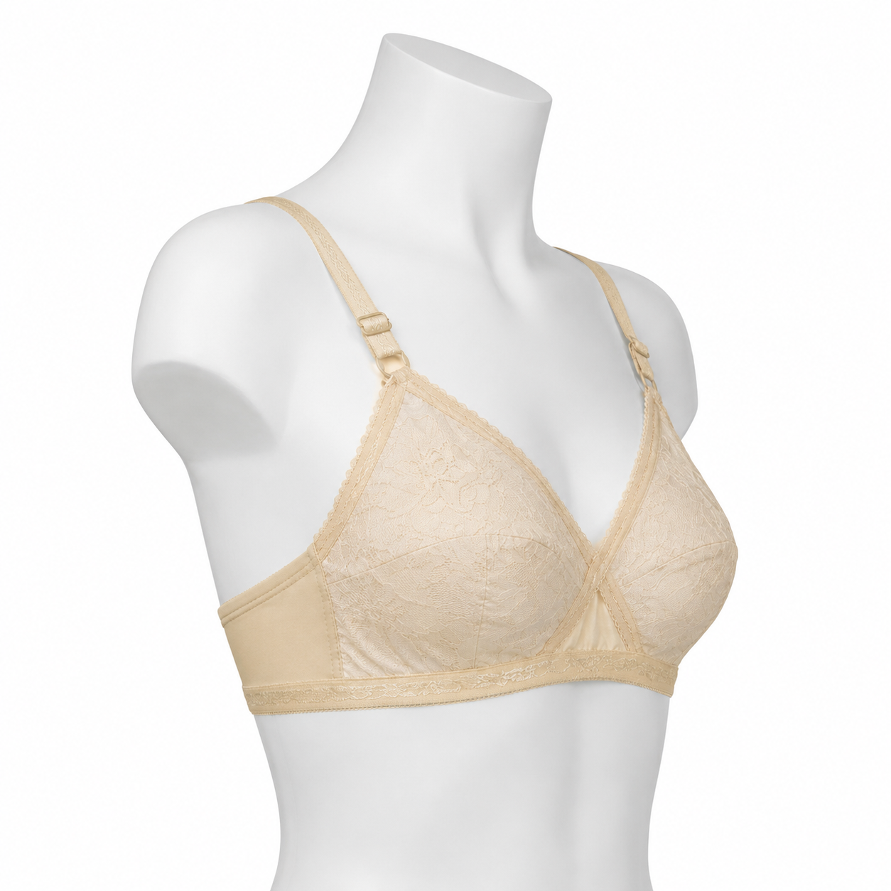 333 Jali XL wireless bra in Skin and Black — Back View | Candy Pakistan