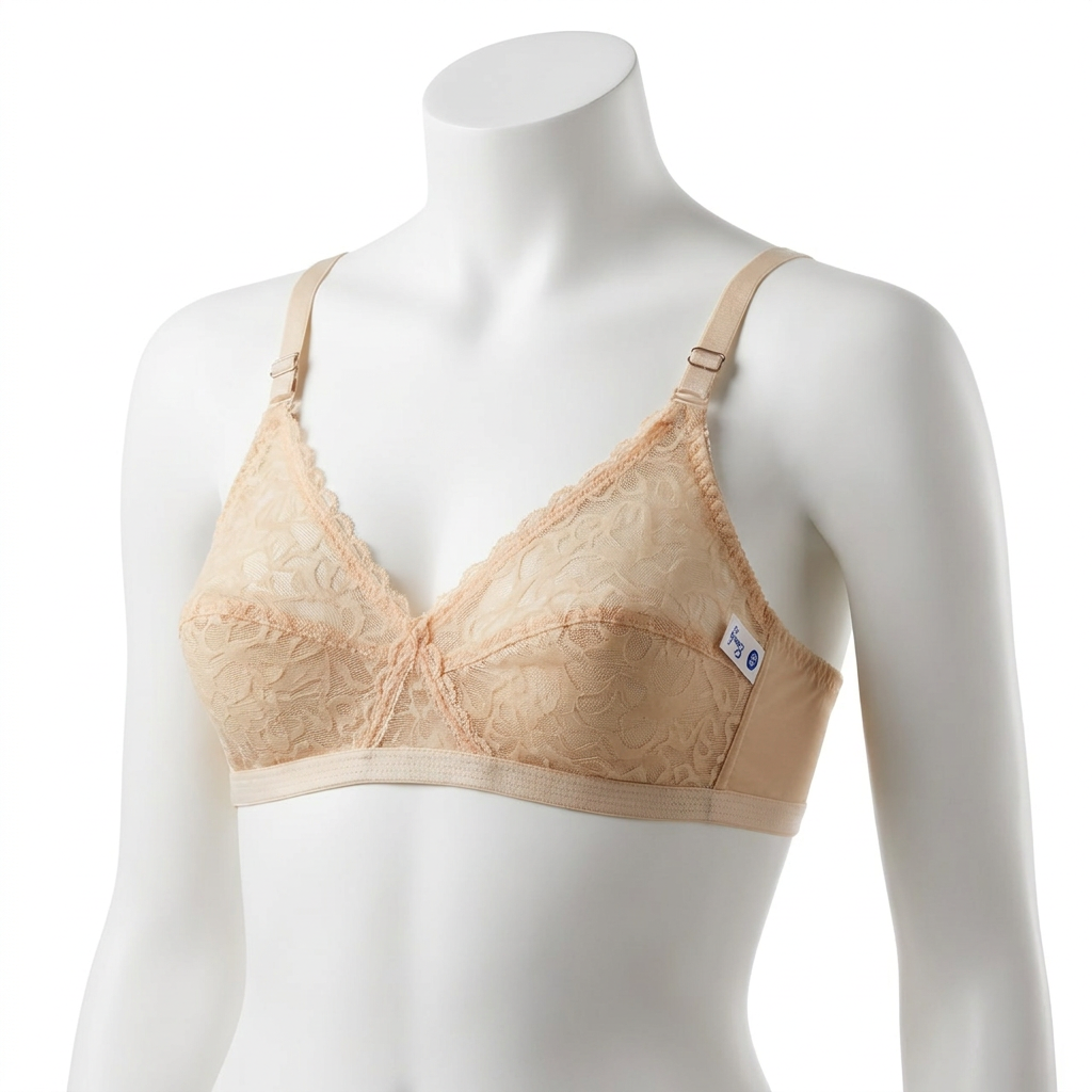 666 Doreen wireless bra in Skin and Black — Front View | Candy Pakistan