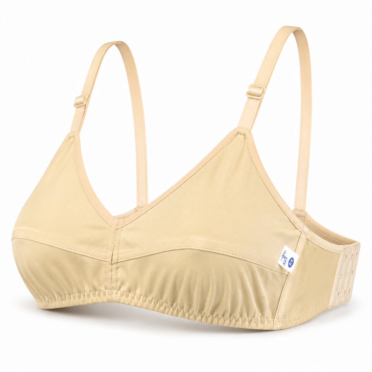 111 Jersey wireless bra in Skin and Black — Worn by Model | Candy Pakistan