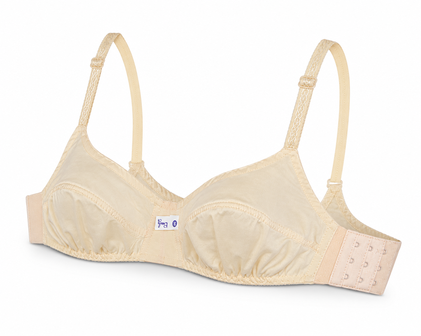 444 Cotton XL wireless bra in Skin and Black — Worn by Model | Candy Pakistan