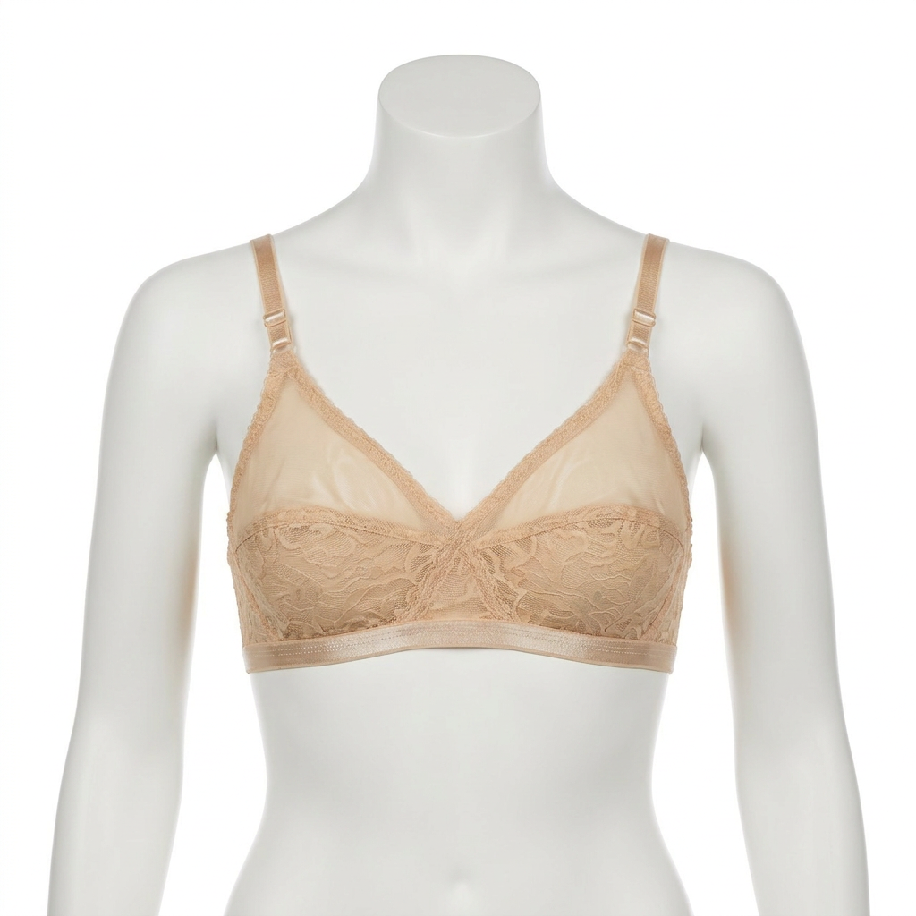 999 Doreen wireless bra in Skin and Black — Front View | Candy Pakistan