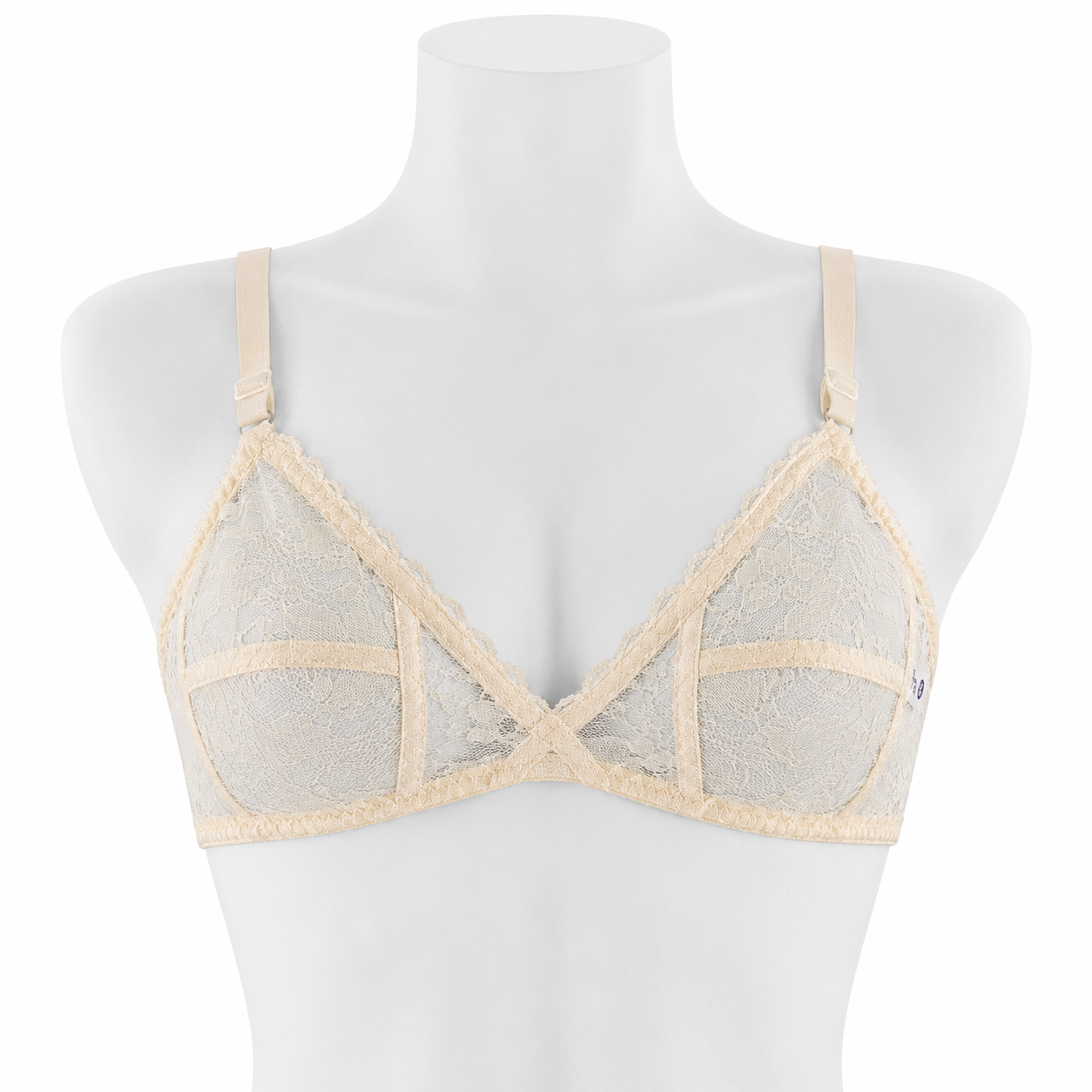 Net Doreen wireless bra in Skin and Black — Alternate View | Candy Pakistan